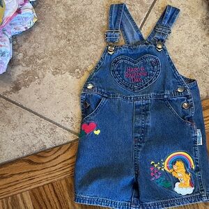 Vintage Denim Kids Care Bears overalls 2004